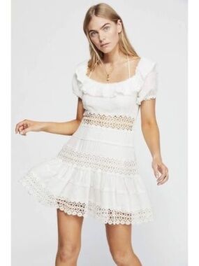 Free People  Free People Cruel Intentions White Lace Mini Dress